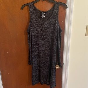 Grey Cutout Shoulder Dress
